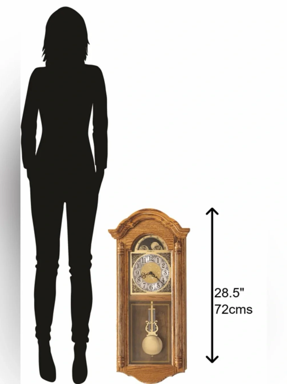 Howard Miller Fenton 620-156 Golden Oak Wall Clock Dual Chime FULLY FUNCTIONAL